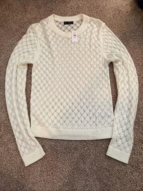 Off white pointelle sweater